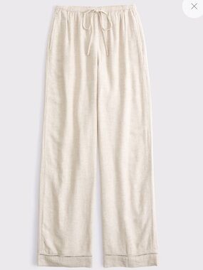 Abercrombie & Fitch Gemma Linen-Blend Wide Leg Pull-On Pants | Size L | BNWT